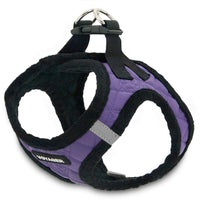 Voyager Step-In Plush Dog Harness – Soft Plush, Step In Vest Harness for Small and Medium Dogs by Best Pet Supplies - Harness (Purple Faux Leather), S (Chest: 14.5 - 16