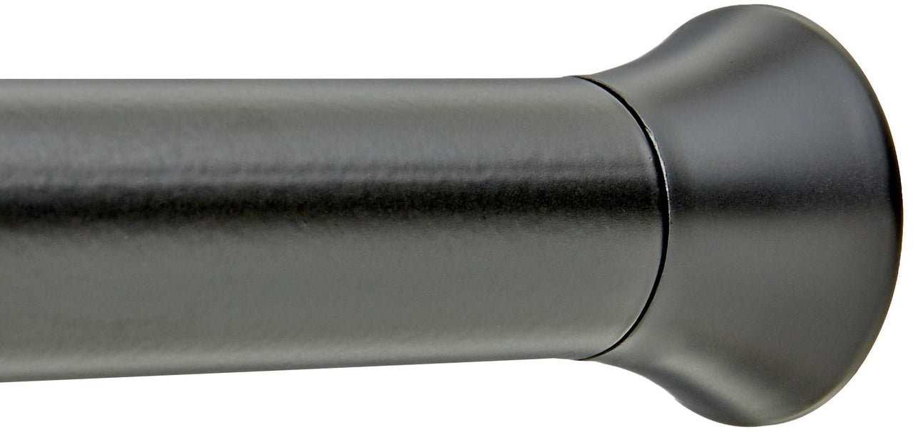 Basics Shower Curtain Tension Rod, Adjustable Length, 42-73", Black 42-73" Indoor