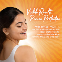 Spawake UV Cut Silky Milk Sunscreen SPF 50 PA++++ | No white cast, Sweat & Water-Resistant | Lightweight & Non-Sticky Formula| High Sun Protection