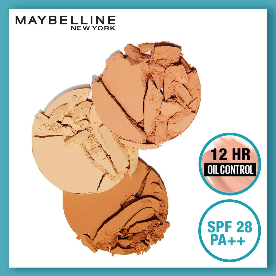 Maybelline New York Liquid Foundation Light Sun Beige & New York Compact Matte Powder,All Skin Type 128 Warm Nude, 8G, 2 count