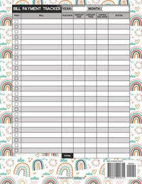 Bill Payment Tracker: Bill Payment Organizer Log Book Monthly Bill Planner Notebook | Expense and Bill Tracker | Budget Finance Planning | Bookkeeping ... | Enough for 9 years | rainbow Cover design.