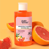 PureSense Vitamin C + Niacinamide Grapefruit Squeeze Body Wash Shower Gel | Deeply Cleans | Soft & Youthful Skin | Evens Skin Tone | No Paraben | All Skin Types | For Men & Women | 310ml