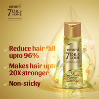 Emami 7 Oils in One Hair Oil | Makes Hair 20x Stronger and Manageable | Coconut Oil, Amla, Jojoba, Olive, Walnut, Argan & Almond Oils | 200ml