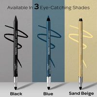 FACES CANADA Ultime Pro Intense Gel Kajal With Smudger & Sharpener - Sand Beige, 1.2 g | 24 Hr Long Stay | Waterproof & Smudgeproof | One Swipe Smooth Application | 3-in-1 Kajal, Eyeliner