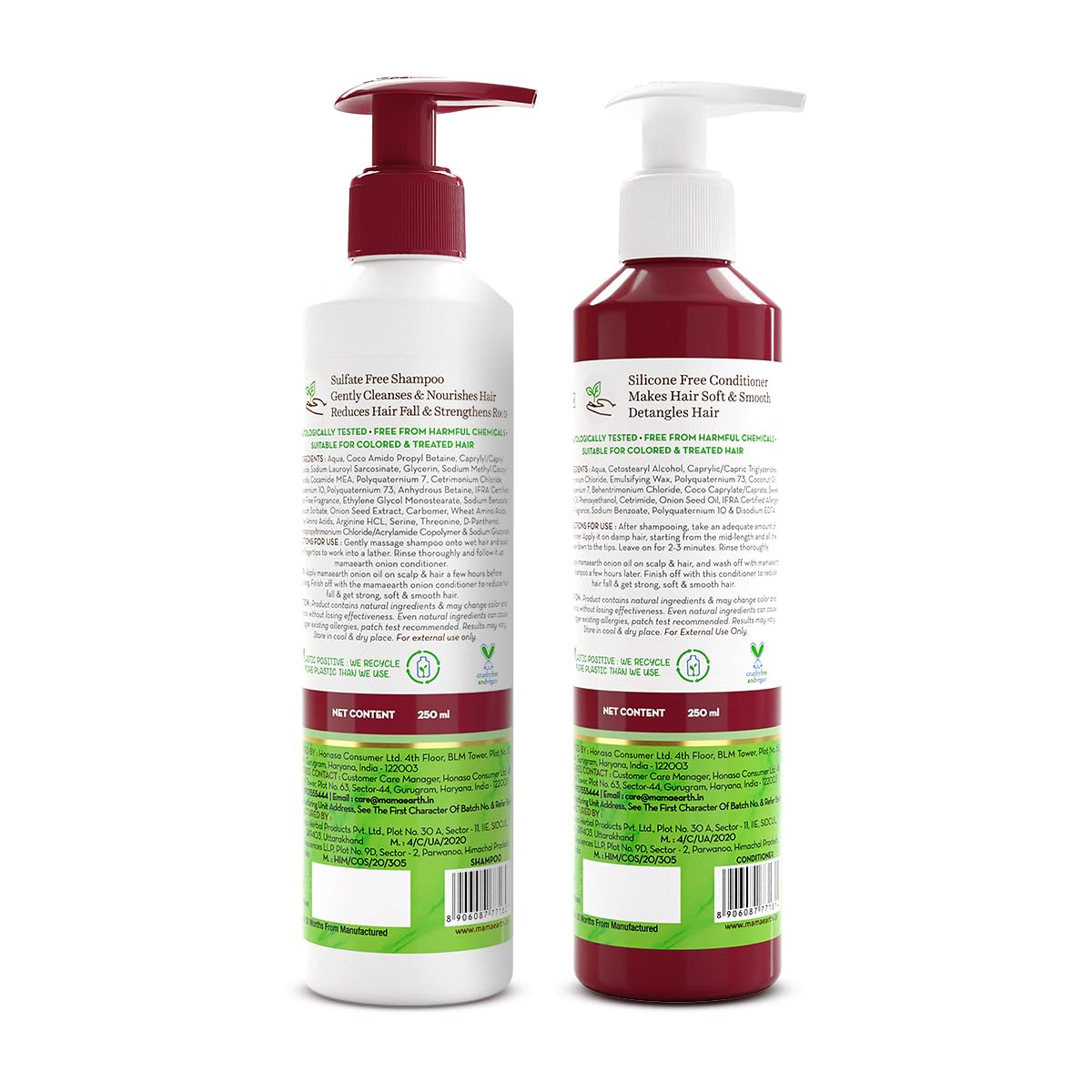 Mamaearth Onion Anti Hairfall Combo (Shampoo and Conditioner)- 250 ml each