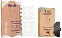 Sanfe Promise Face Acne Patch - Pack of 36 & Sanfe Deep Purifying Nose Strips for Women - Pack of 6 with Fuji Green Tea & Witch Hazel extracts