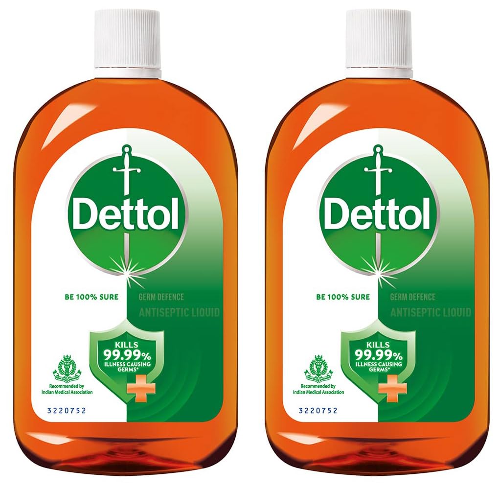 Dettol Antiseptic Liquid for First Aid, Surface Disinfection and Personal Hygiene, 1000ml (Pack of 2)