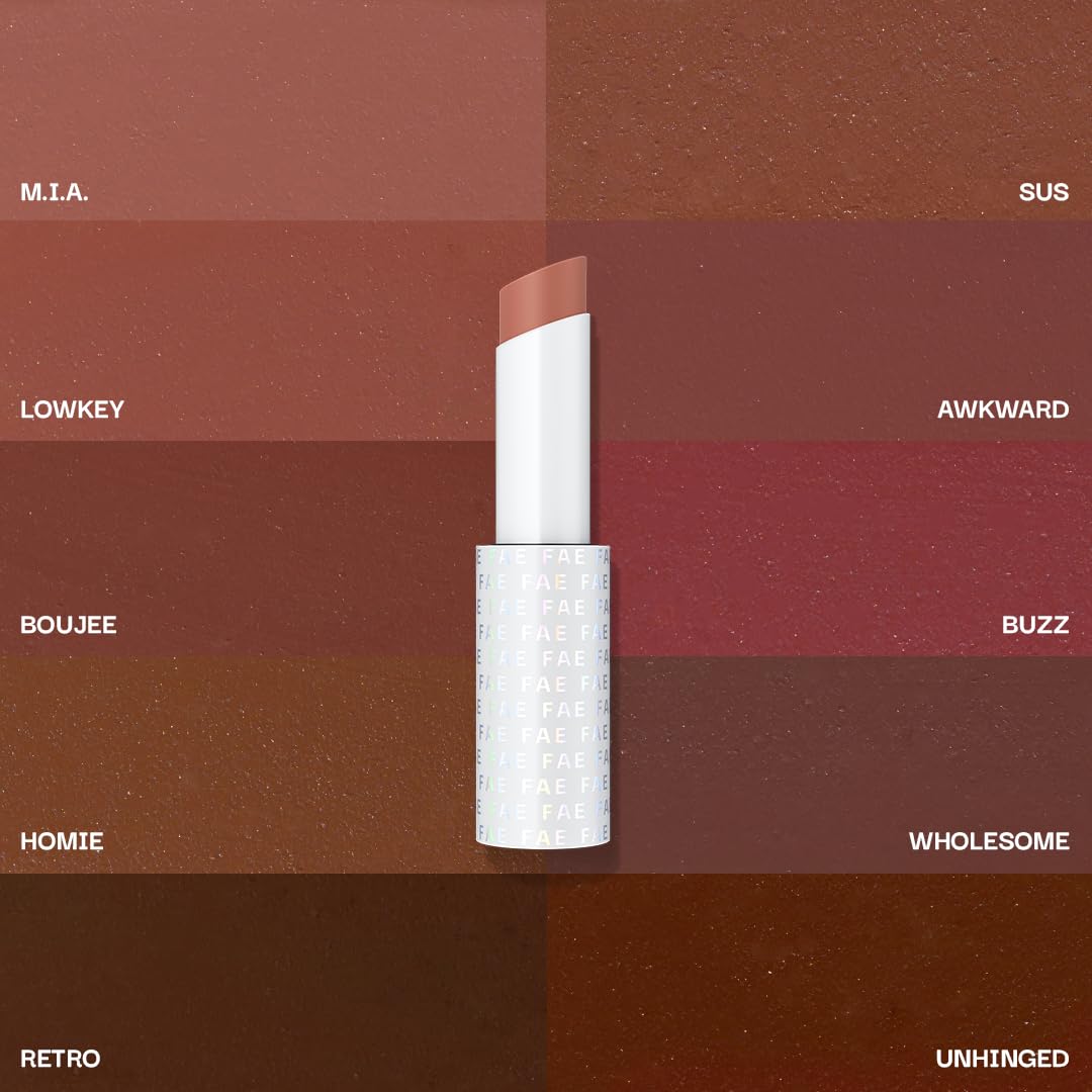 FAE Beauty Modern Matte Lipstick | Comfortable Cushion Matte Formula | One Stroke Application | Longwear | Richly Pigmented (Shade Low-key)