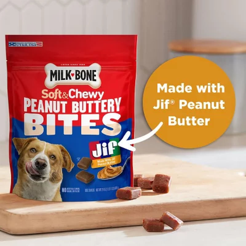 Milk-Bone, Peanut Buttery Bites, Soft Dog Treats with Jif Peanut Butter, 24 Oz.