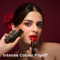 Pilgrim Matte Me Up Bullet Lipstick 4.2g | Creamy, Lightweight, Bold, Non Drying | SPF 30 | Enriched With Hyaluronic Acid & Spanish Squalane | Lipstick for dusky skin tone | Coral Untamed Red-22