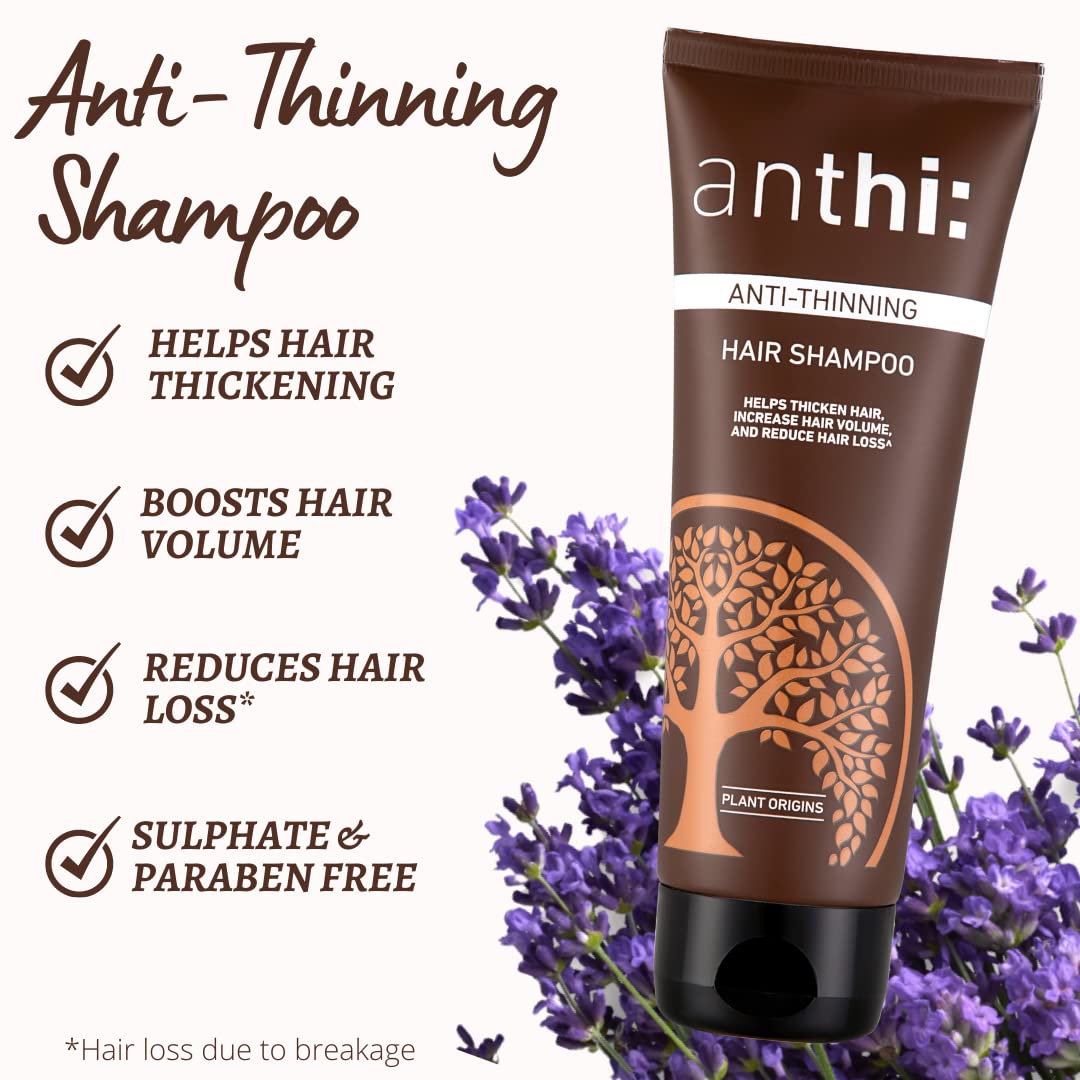 anthi: Anti-Hair Thinning Shampoo & Conditioner Combo-Shampoo 100 ml + Conditioner 100 ml | For Thinning Hair| Hair Thickening & Volume Boosting| Sulphate & Paraben Free| 200 ml