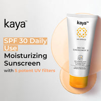 Kaya Daily Use Sunscreen SPF30 PA++++ | Contains Niacinamide | PABA Free | Non Greasy Formula | All Skin Types | 75ml