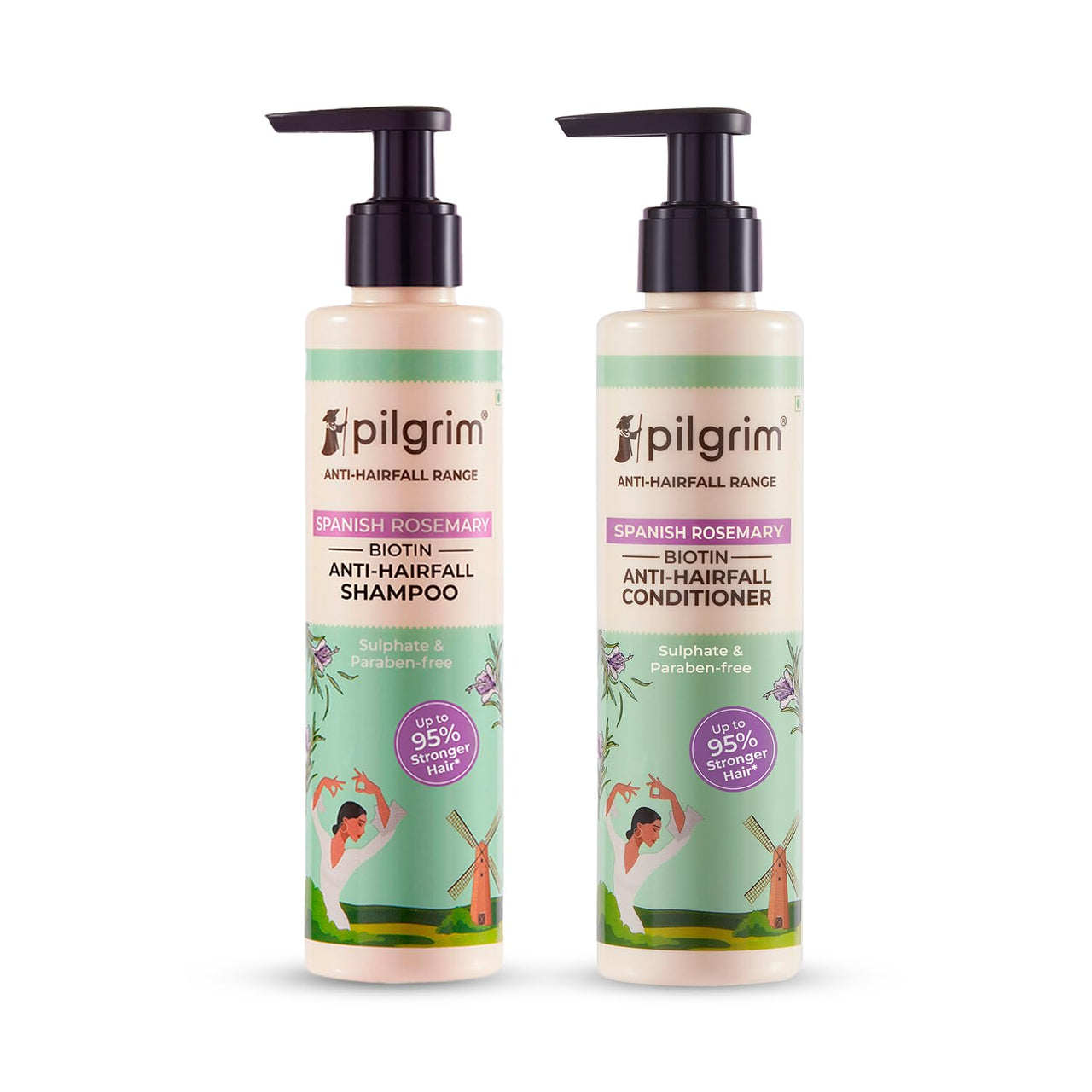 Pilgrim Spanish Rosemary & Biotin Anti-Hairfall Shampoo and Conditioner (200ml x 2)