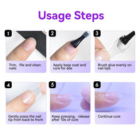 Bolt Bee 6-in-1 Glue 15ml – Base Coat, Nail Glue, Strengthener, Self-Leveling Gel, Slip Solution & Blooming Gel – Soak Off UV/LED Multi-Functional for Nail Art & Extensions