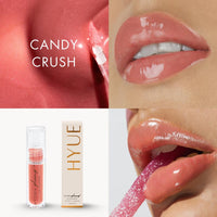 HYUE HydraPlump™ Lip Plumper | 4 ml | Long-term Plumping Effect & Hydration | Non-sticky Formula with Cooling Ice Cube sensation | Jojoba Oil, Vit E & Pomegranate Extract | Flat-tip Applicator (Candy Crush, 4)