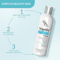 Fixderma Nigrifix Exfoliating Body Wash with 5% Actives (Lactic Acid, Glycolic Acid, Niacinamide Acid & Vitamin E) | Gentle Exfoliating Shower Gel | Improves Skin Tone | Body Wash Shower Gel for Women & Men -200ml