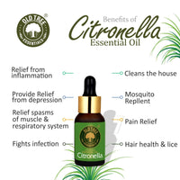 Old Tree Citronella Essential Oil (15ml) - for Skin, Hair Care and Aromatherapy - Pure, Natural and Undiluted Perfume Oil with Glass Dropper for Home Fragrance and Candle Making
