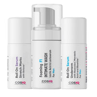 COS-IQ Men's Intimate Care Set, Roll-On Serum for Stretch Marks 40ml, Underarm Serum 40ml, Intimate Wash 100ml