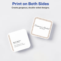 Avery Clean Edge Printable Square Cards with Sure Feed Technology, Rounded Corners, 2.5
