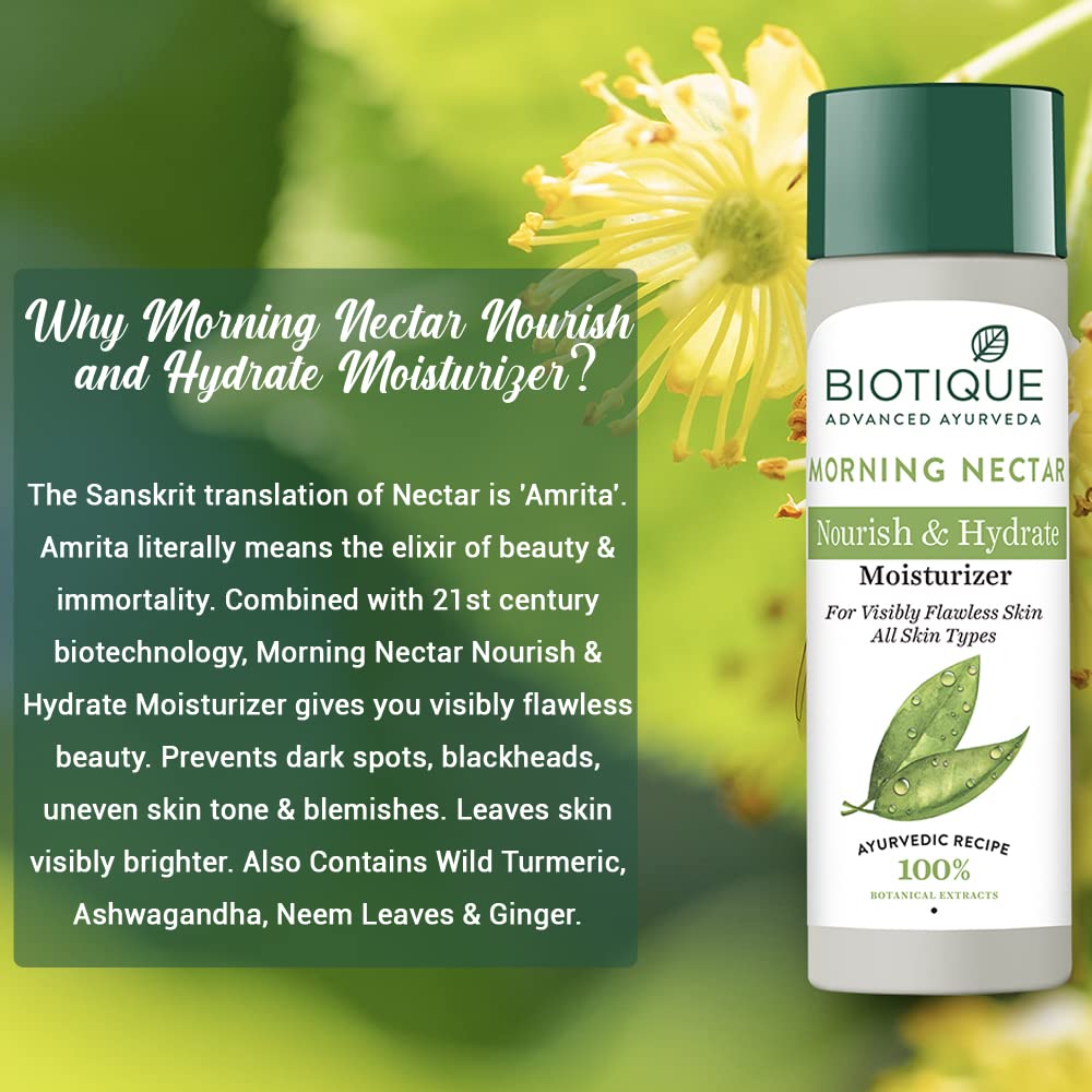 Biotique Bio Morning Nectar Moisturizer Lotion For All Skin Types, 120Ml (Pack Of 2)