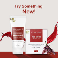 GLAMVEDA Red Wine Peel Off Mask - Anti-Aging, De-Tan & Glowing Skin Treatment. Removes Blackheads, Dark Spots, Minimizes Wrinkles, Suitable for All Skin Types, 100g