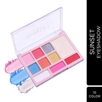 Seven Seas Sunset 10 Pigmented Colors Eyeshadow Palette| Long Wearing And Easily Blendable Eye Makeup Palette | Multicolor - 24.4Gm | Matte,Shimmery & Metallic Finish (Natural)