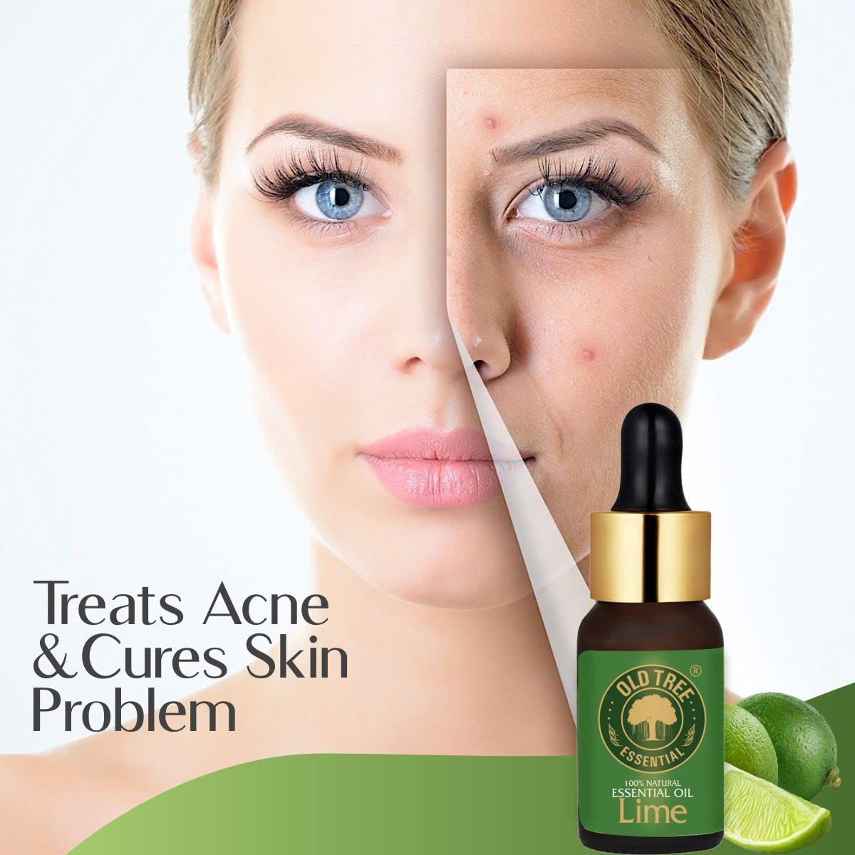 Old Tree Pure Lime Essential Oil for Skin, Hair, Diffuser, Candle Making (15ml) - Undiluted and Natural Perfume Oil with Dropper for Fragrance, Stress Relief and Aromatherapy