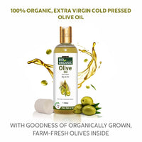 Indus Valley Bio Organic Pure Extra Virgin Olive 100% Organic and Cold-press, Massage Oil for Skin & Hair Care - (200ml)