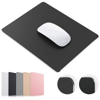 Mouse Pad, Black Premium Hard Metal Aluminum Mousepad, Double Side Waterproof Ultra Smooth Mouse Pad for Fast and Accurate Mouse Control for Office and Gaming, 9.4 x 7.9inch Medium