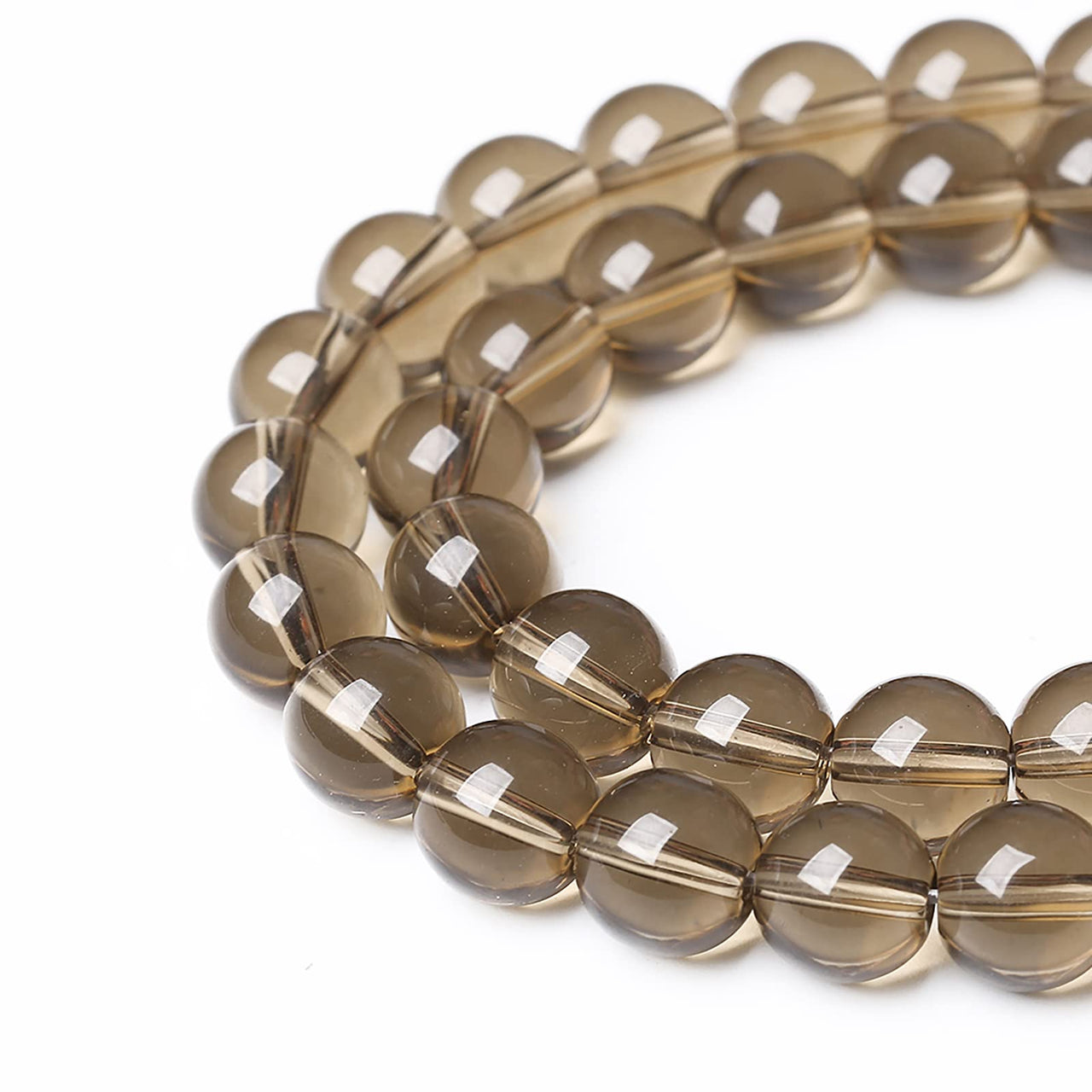 61PCS 6mm Smoky Crystal Quartz Glass Beads Natural Stone Round Loose Beads for Jewelry Making DIY Bracelet Necklace 15 Inch ,Energy Stone Healing Power (6mm, Smoky Quartz Glass)