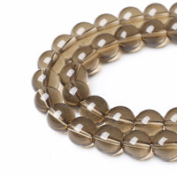 61PCS 6mm Smoky Crystal Quartz Glass Beads Natural Stone Round Loose Beads for Jewelry Making DIY Bracelet Necklace 15 Inch ,Energy Stone Healing Power (6mm, Smoky Quartz Glass)