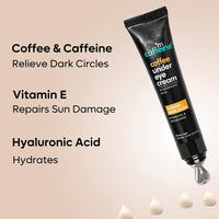 mcaffeine Coffee Under Eye Cream Gel for Dark Circles, Puffiness & Fine Lines | 94% Users Saw Reduced Dark Circles | with Built-In Cooling Massage Applicator | Vitamin E for Puffiness - 15 Gm
