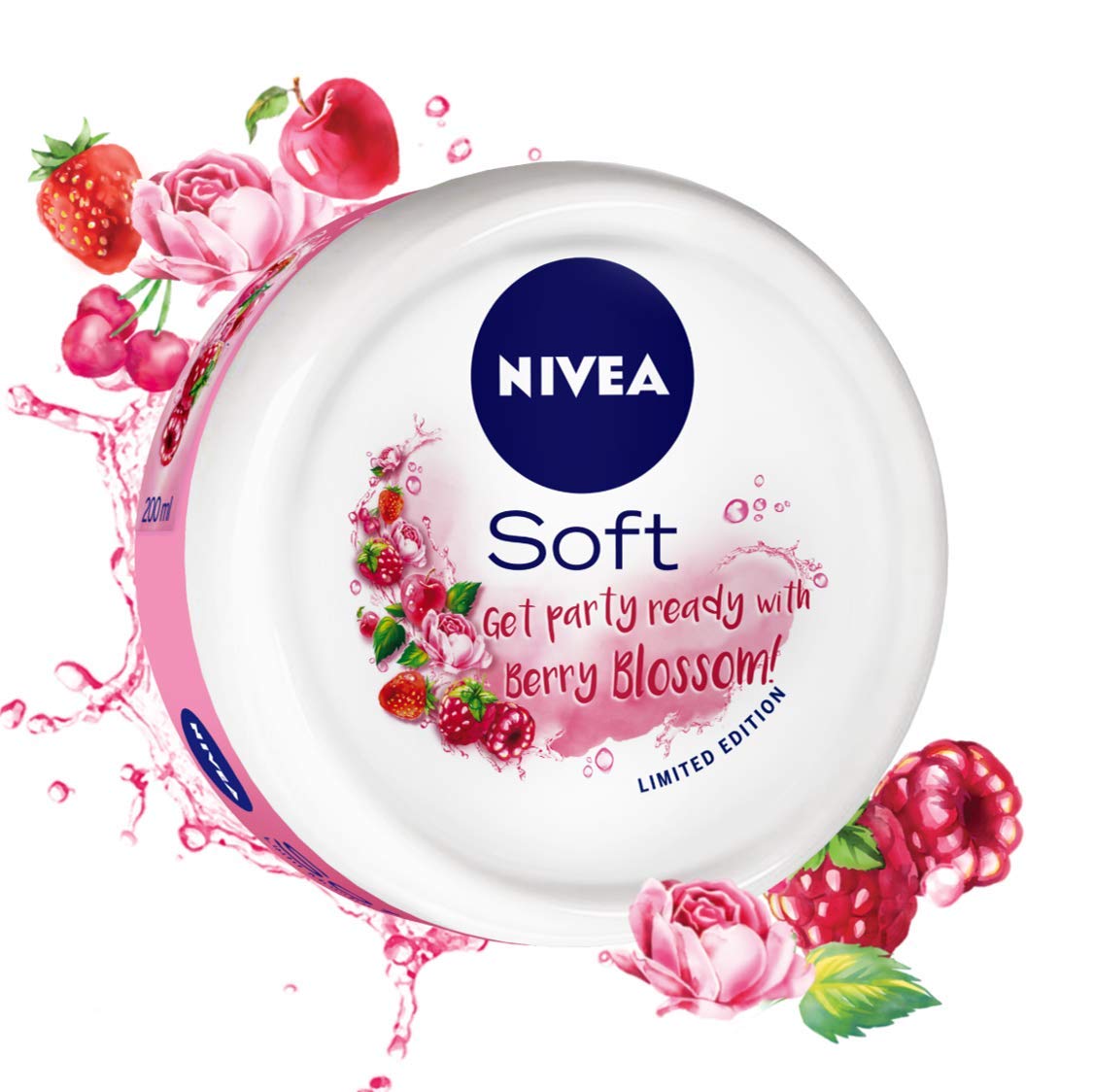 NIVEA Lip Balm, Fruity Cherry Shine, 4.8g & NIVEA Soft, Light Moisturising Cream, Berry Blossom, 100ml