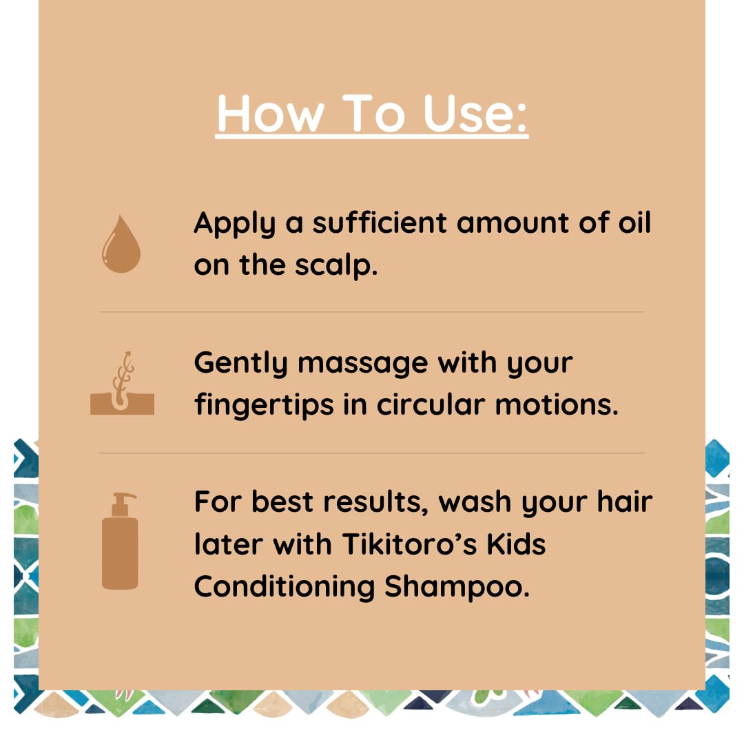 Tikitoro Kids Nourishing Hair Oil Pack Of 2, 100% Vegan with Bringha, Tamanu, Amla, Olive, Aloe & Argan Oil, Promotes Hair Growth, Conditions Scalp, No Paraben & Sulphate (150 ml x 2)