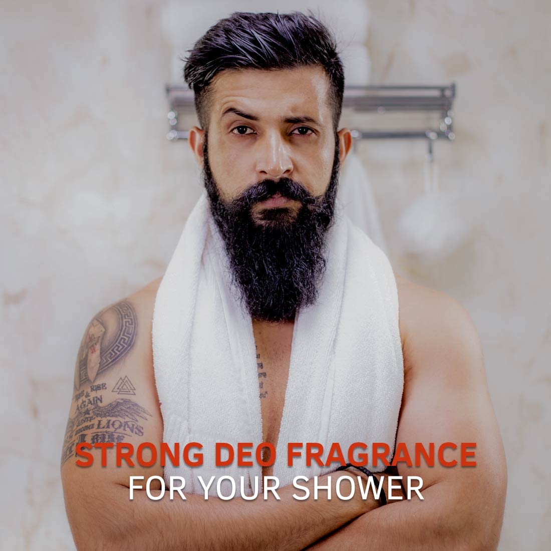 Ustraa Deo Soap For Men With Activated Charcoal, 8 x 100 G (Pack Of 8) | With Activated Charcoal | Rich Intense Musk Fragrance | Powerful fragrance | Rich & Intense Foam