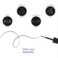 BELLAVITA Intense Drama Waterproof Eyeliner, Blue, Matte Finish, Smudge-Proof, Fast-Drying, Felt Tip Applicator, Enriched with Biotin, 3.5 ml