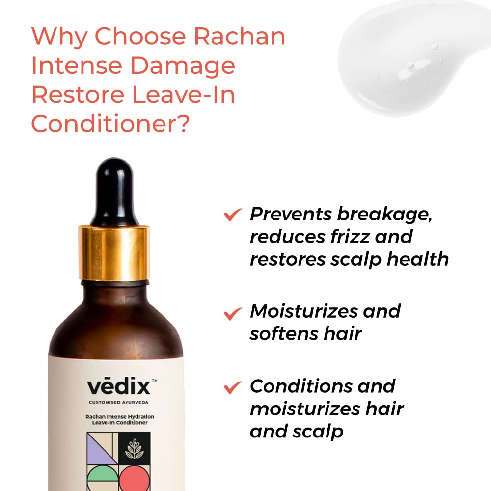 Vedix Sulfate Free Shampoo and Leave In Conditioner combo, Customized Ayurvedic Hair Care Combo for Frizz Free and Dry Hair, Intense Damage Repair Conditioner for Soft and Shiny Hair - 150 ml