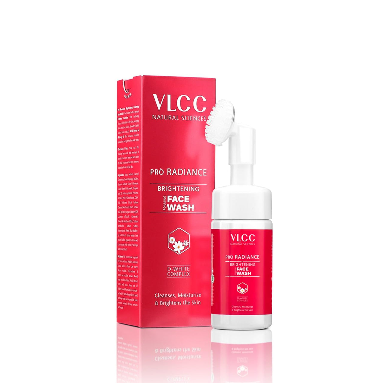 VLCC Pro Radiance Skin Brightening Foaming Face wash - 100ml | Reduce Melanin, Lighten Dark Spots, Cleanses Skin, and Evens Out Skin Tone | With Acai Berry, Nutmeg oil, and D-White complex.