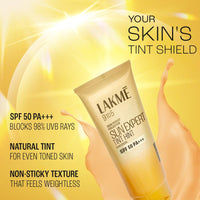 Lakmé Sun Expert Tinted Sunscreen 50 SPF PA+++, Natural Tone, With Cucumber, Lightweight, Ultra Matte Finish, Blocks Upto 97% Harmful Sunrays, 100 ml