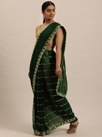 Sunderani Women's  Designer Black Georgette Embroidered Fashion Designing Saree for Women (Sund KK BLACK)