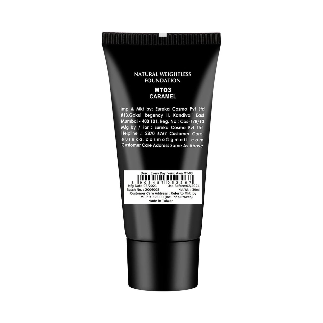 Thr3E Strokes Miss Claire Professional Makeup Everyday Cream Foundation Natural Weightless Foundation 30Ml (Be-02 Medium Buff)