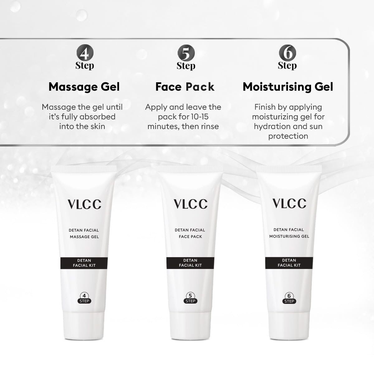 VLCC De-Tan Facial Kit - 180g (150g+30ml) | For Tan Removal | Hydrates, Helps Removes Dark Spots, Pigmentation, Pores, Blackheads & Whiteheads | With SPF 15+ Moisturizer