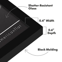 Americanflat 7x8 Picture Frame in Black - Thin Border Photo Frame with Shatter-Resistant Glass, Hanging Hardware, and Built-in Easel for Horizontal or Vertical Display Formats for Wall or Tabletop