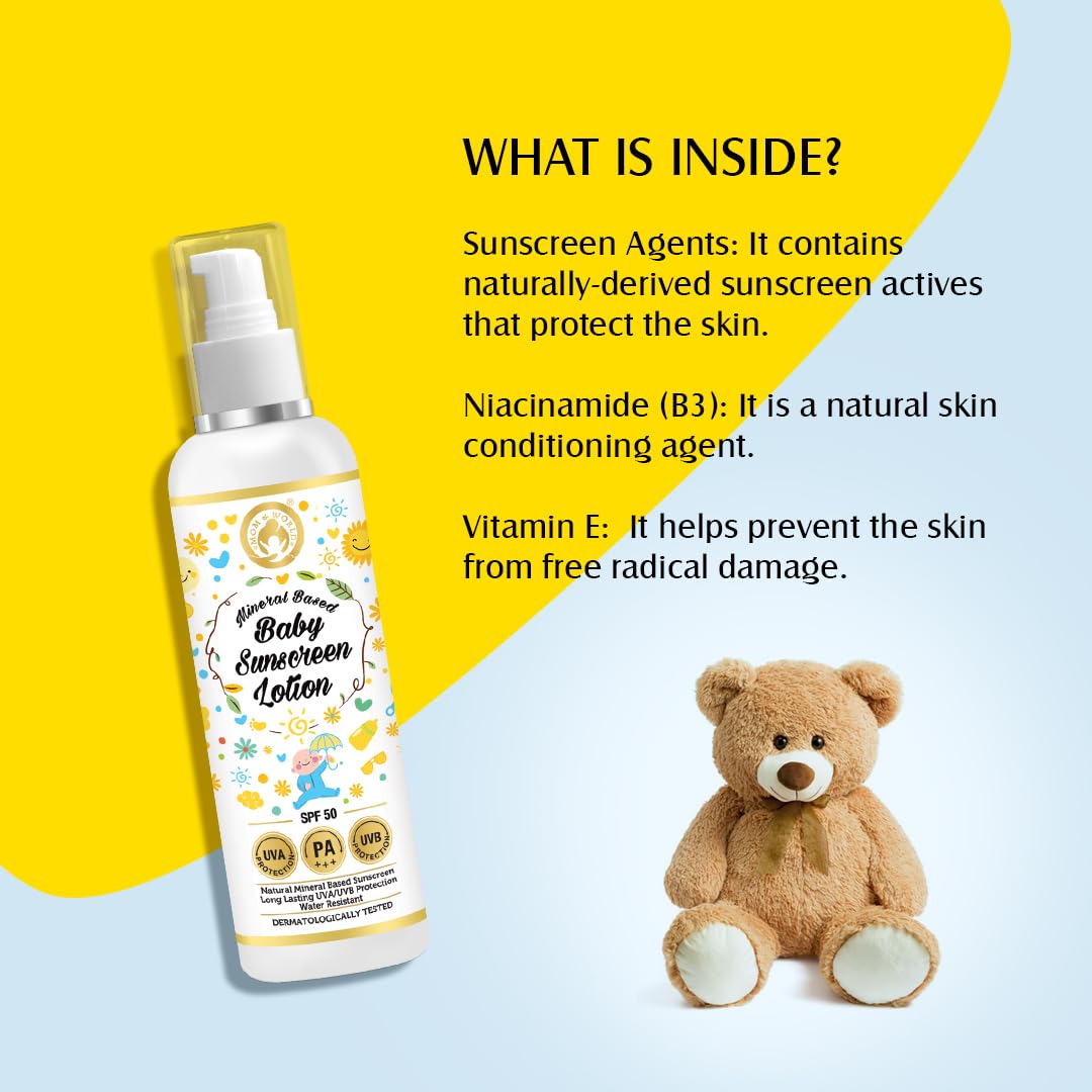Mom & World Kidsy Face Wash Tear Free, 120ml + Baby Sunscreen Lotion Spf 50 Pa+++