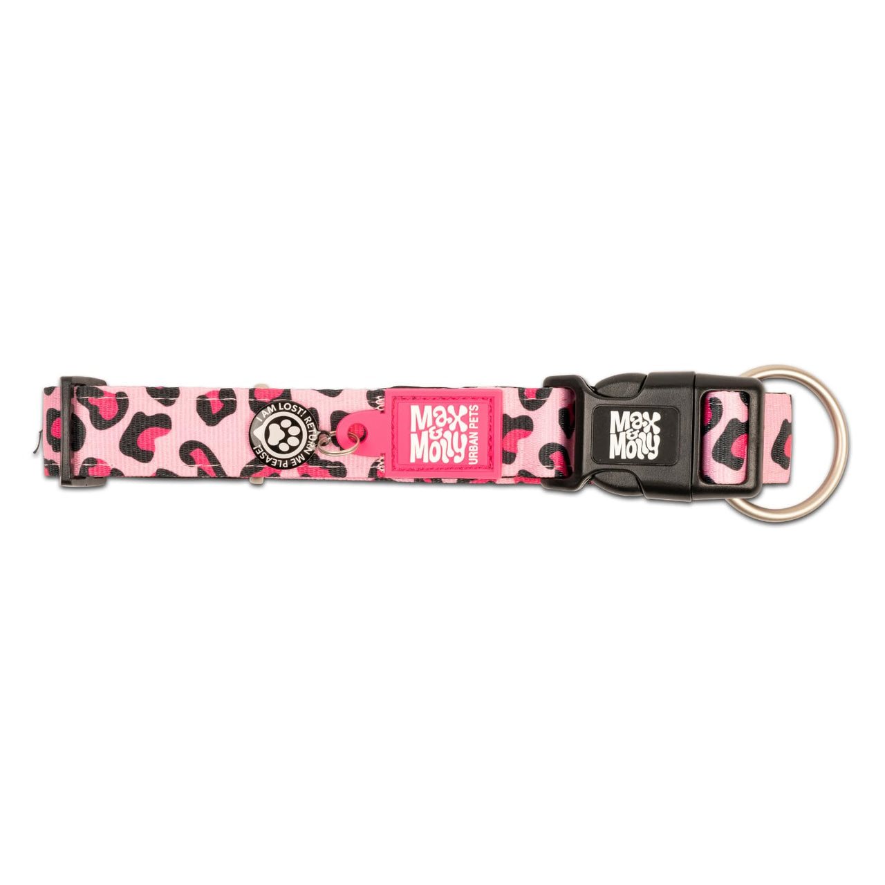 Max & Molly Soft Padded Neoprene Dog Collar w/Smart ID Gotcha! QR Pet Safety Tag, Durable, Waterproof, Anti-Stink, Machine Washable Collar for Dogs, Pink Leopard, XS XS (9-14")