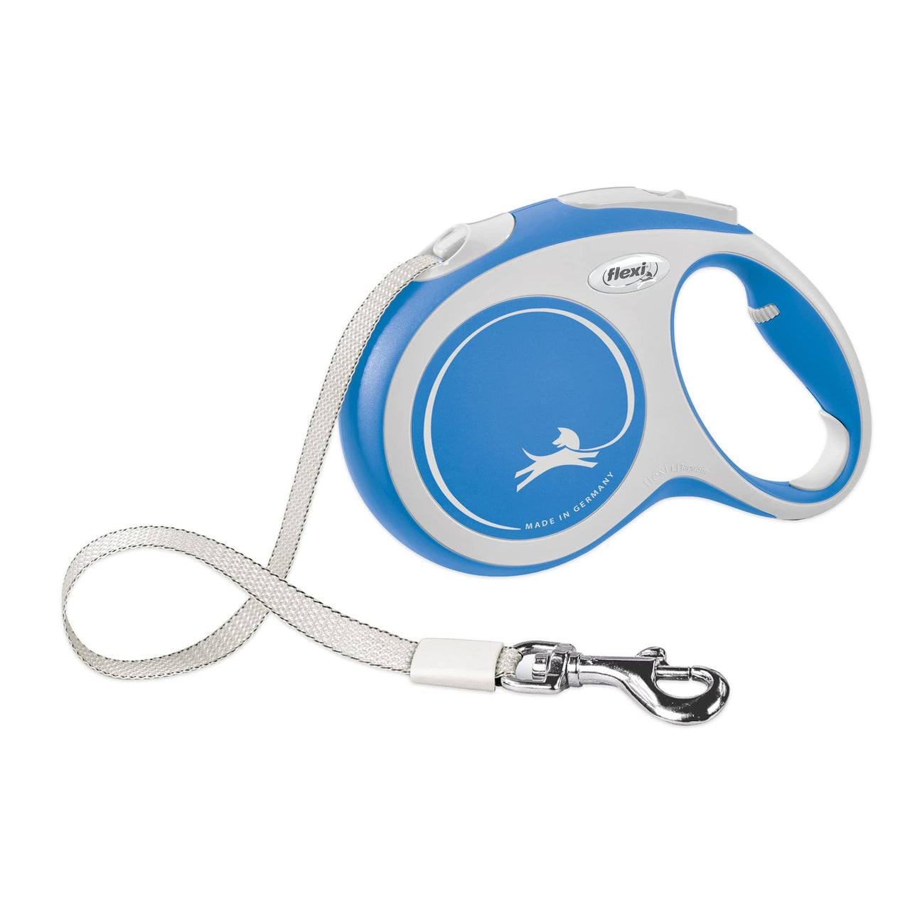 FLEXI New Comfort Retractable Dog Leash (Tape), Ergonomic, Durable and Tangle Free Pet Walking Leash for Dogs Up to 132 lbs, 16 ft, Large, Blue/Pastel Large - 16 ft