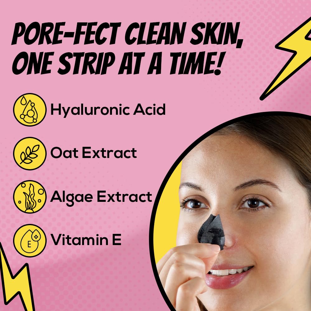 RENEE Black Head Removal Strips, for Deep Cleansing, Instant & Painless Blackheads & Whiteheads Removal, Algae Extract, Oat Extract, Vitamin E & Hyaluronic Acid Infused - 5N