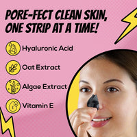 RENEE Black Head Removal Strips, for Deep Cleansing, Instant & Painless Blackheads & Whiteheads Removal, Algae Extract, Oat Extract, Vitamin E & Hyaluronic Acid Infused - 5N