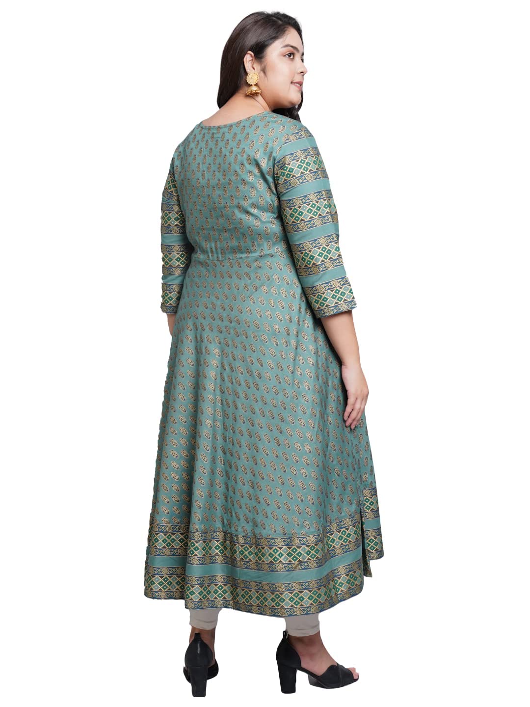 Yash Gallery Women's  Plus Size Plus Size Rayon Floral Printed Anarkali Kurta for Women