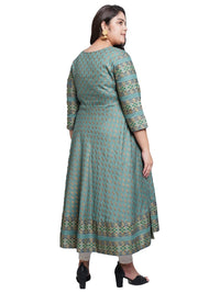 Yash Gallery Women's  Plus Size Plus Size Rayon Floral Printed Anarkali Kurta for Women